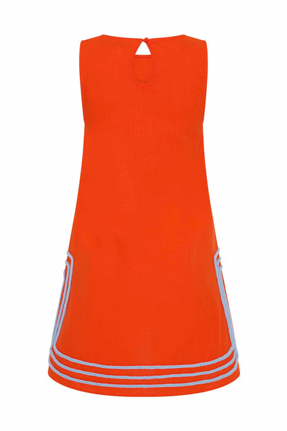 Tangerine Embroidered Resort Shift Dress