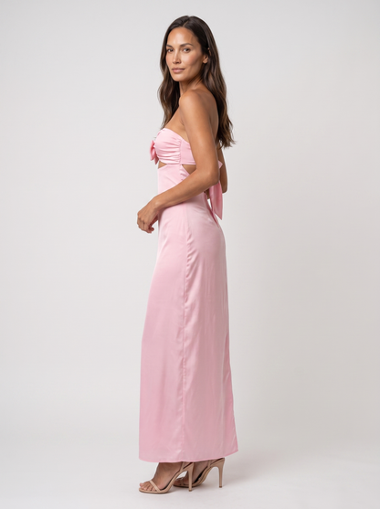 Cutout Homecoming Maxi Dress - Pink