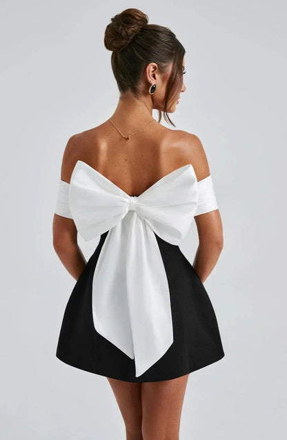 Women's Cocktail Off Shoulder Bow Mini Dress - product image 2
