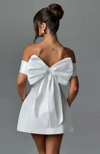 Women's Cocktail Off Shoulder Bow Mini Dress - product image 4
