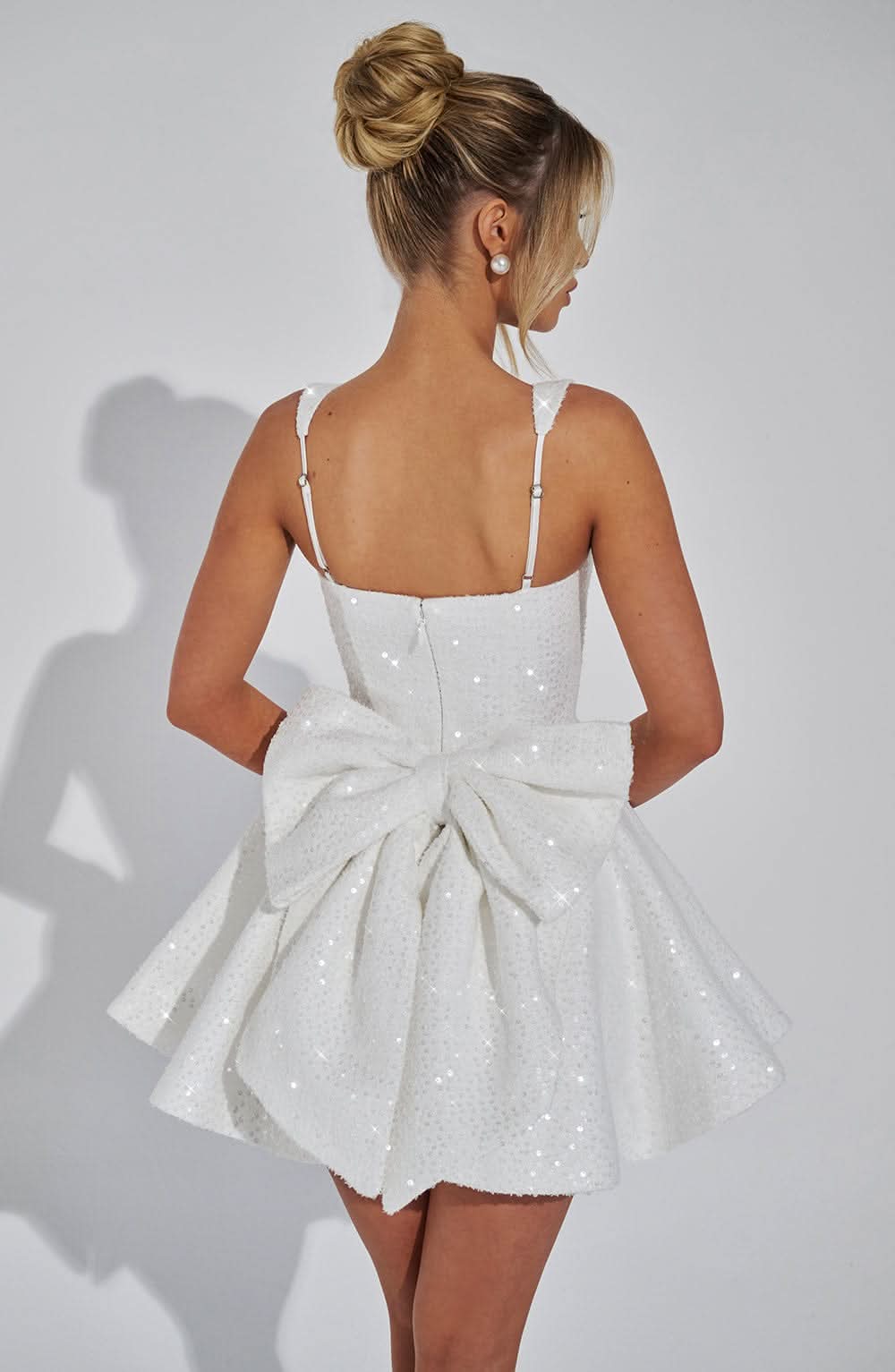 Women's Wedding Guest Sequin Square Neck Mini Dress - product image 5