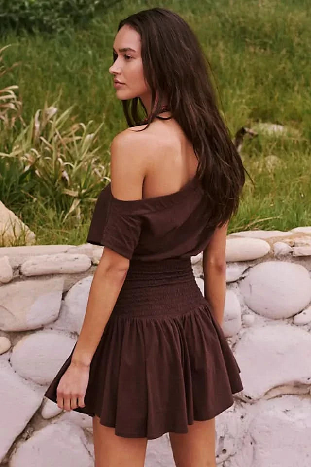 Women's Cocktail Off Shoulder Smocked Mini Dress - product image 2