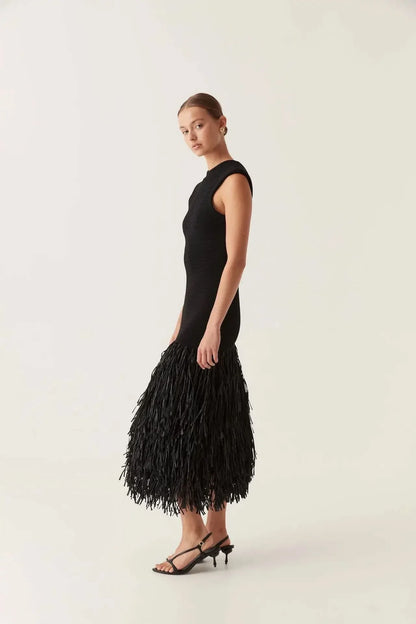 Women's Cocktail Sleeveless Fringe Midi Dress - product image 2