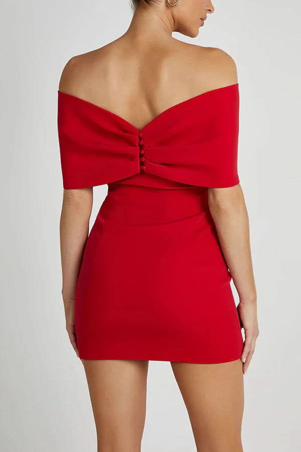 Women's Cocktail Off Shoulder Bow Mini Dress - product image 3
