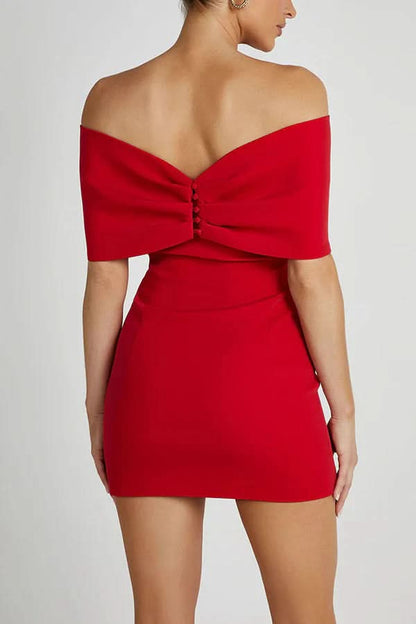 Women's Cocktail Off Shoulder Bow Mini Dress - product image 3