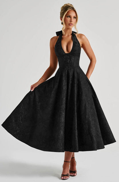 Women's Wedding Guest Floral Halter Midi Dress - product image 15