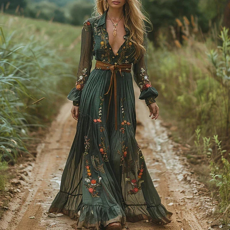 Embroidered Maxi Dress