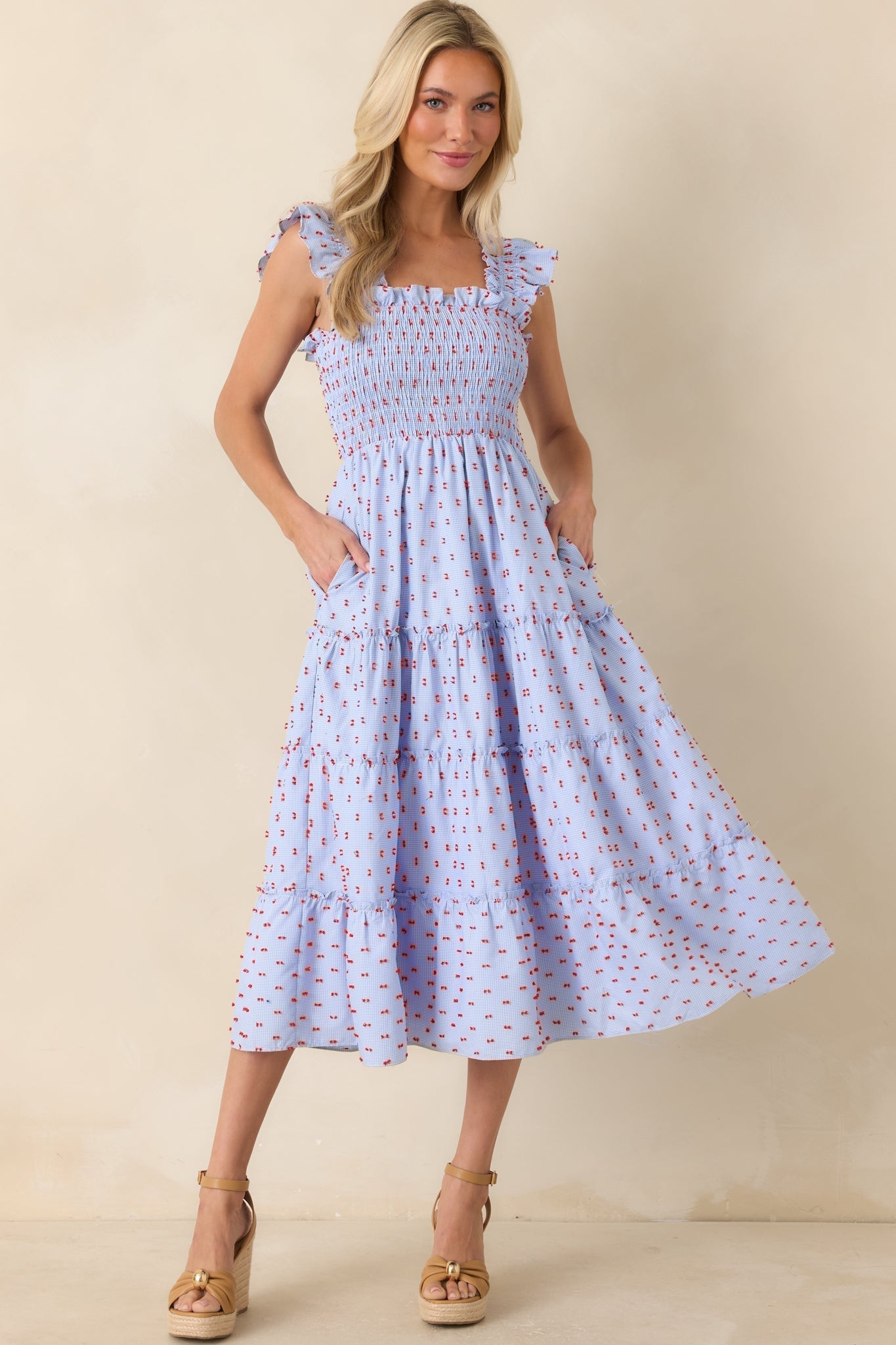Embroidered Midi Dress