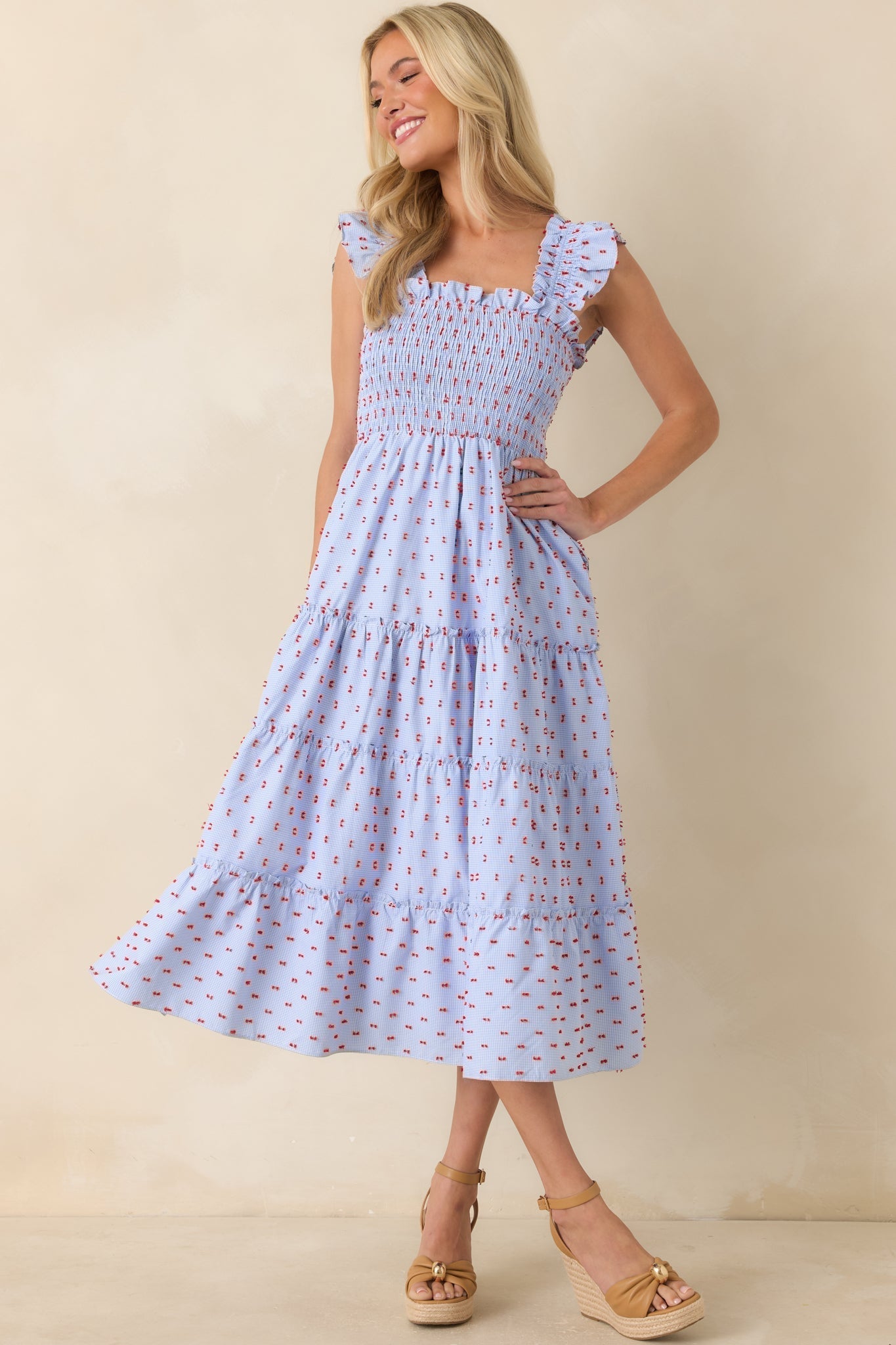 Embroidered Midi Dress