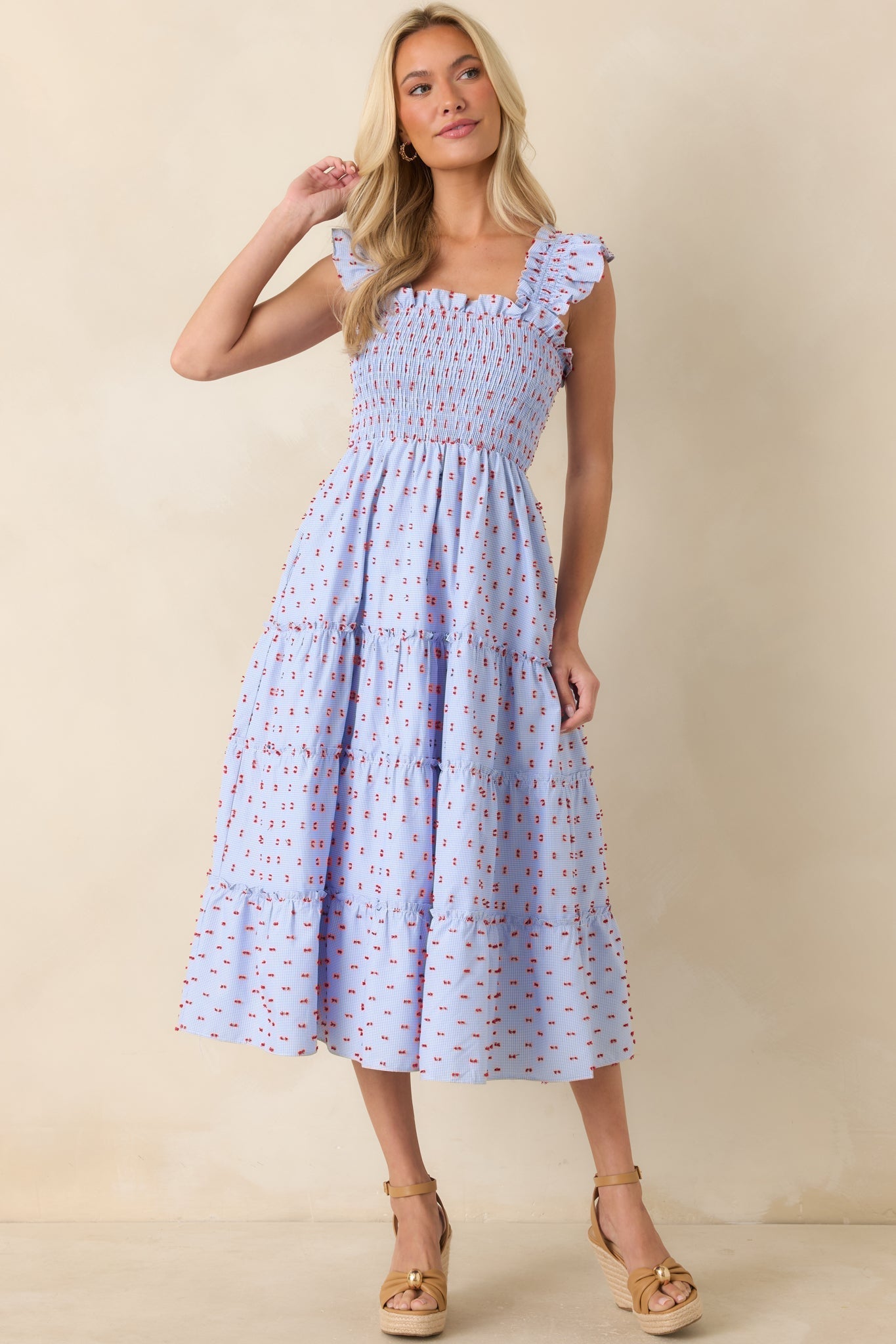 Embroidered Midi Dress