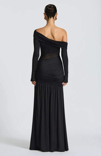Women's Cocktail One Shoulder Slit Maxi Dress