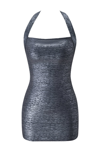 Gold Metallic Bodycon Mini Dress - Gold