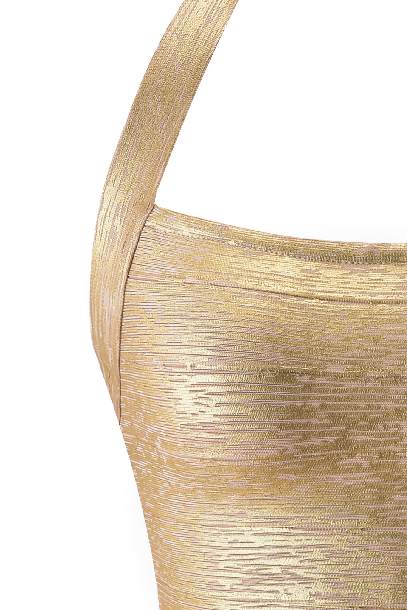 Gold Metallic Bodycon Mini Dress - Gold