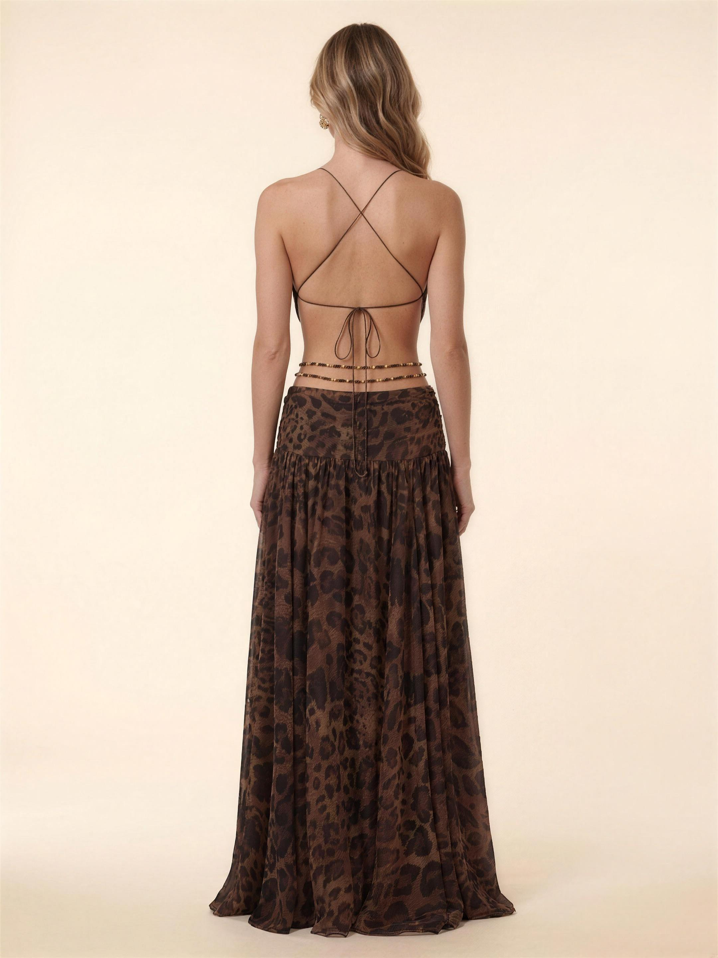 Halter Backless Chiffon Summer Maxi Dress