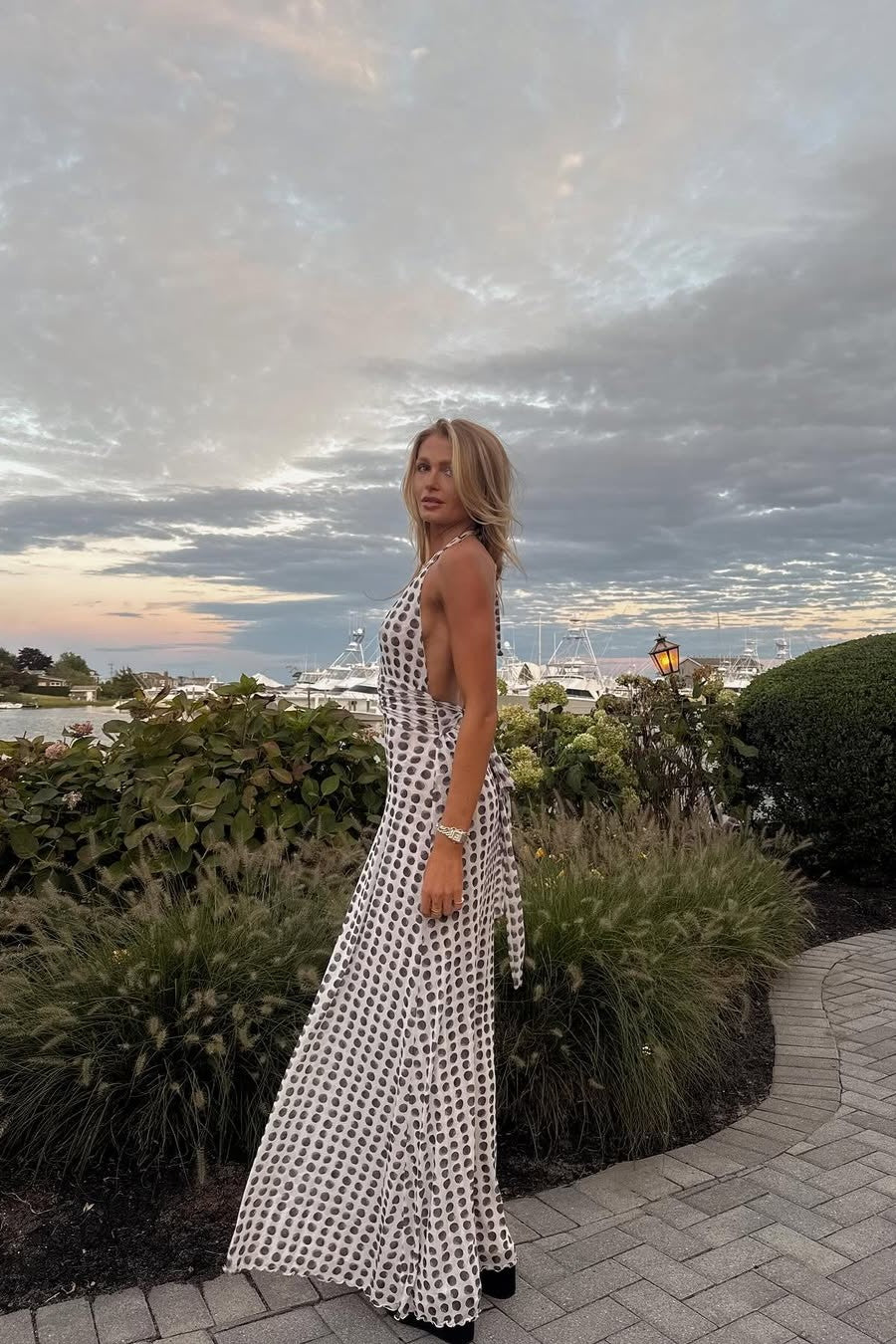 Halter Open Back Brunch Maxi Dress - back