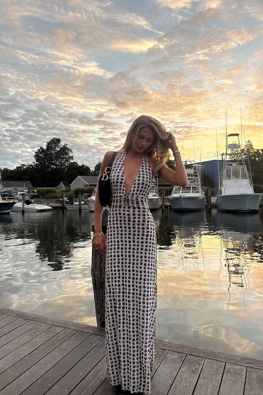 Halter Open Back Brunch Maxi Dress - back