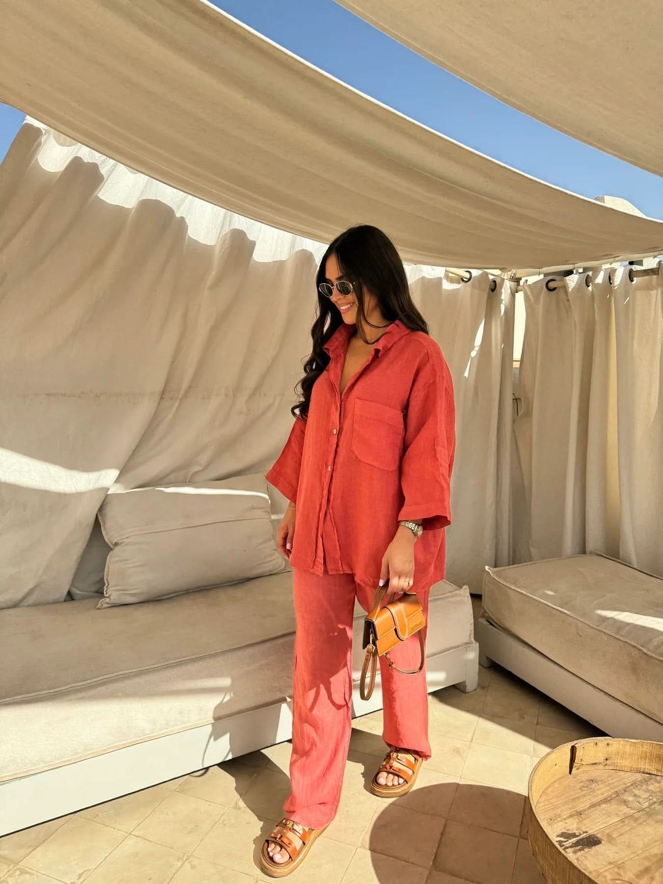 Women's Summer Oversized Button Down Shirt and Pants Set - product image 12