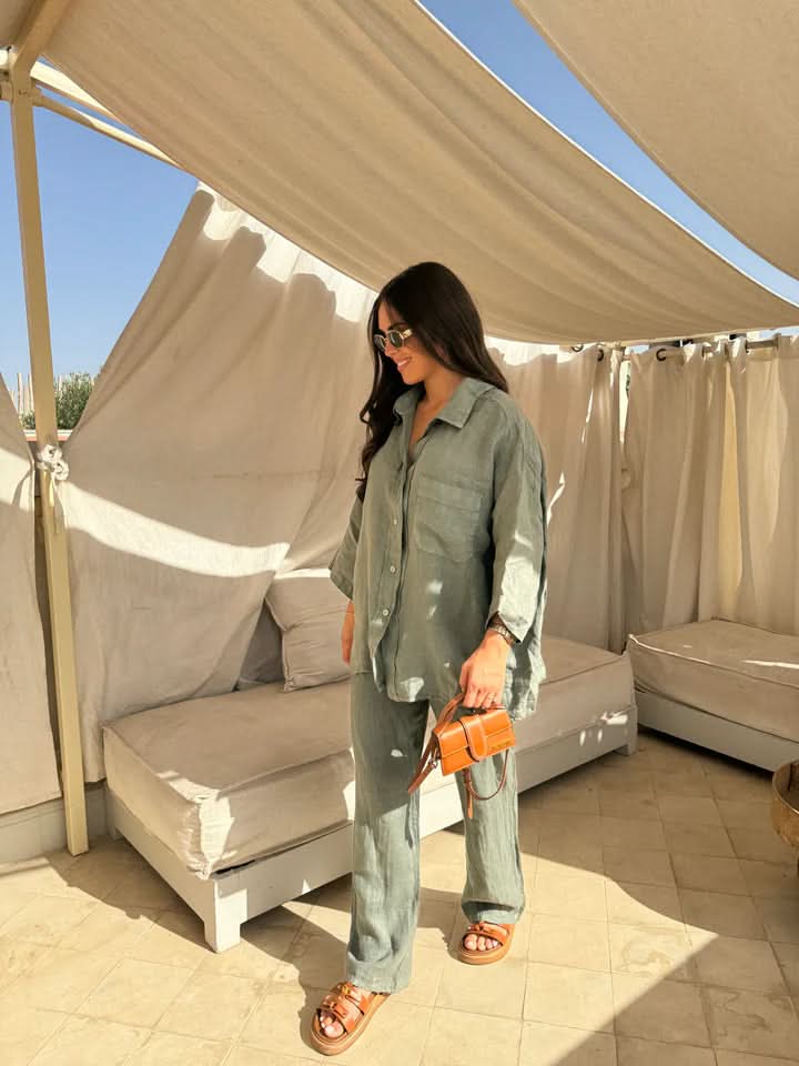 Women's Summer Oversized Button Down Shirt and Pants Set - product image 7