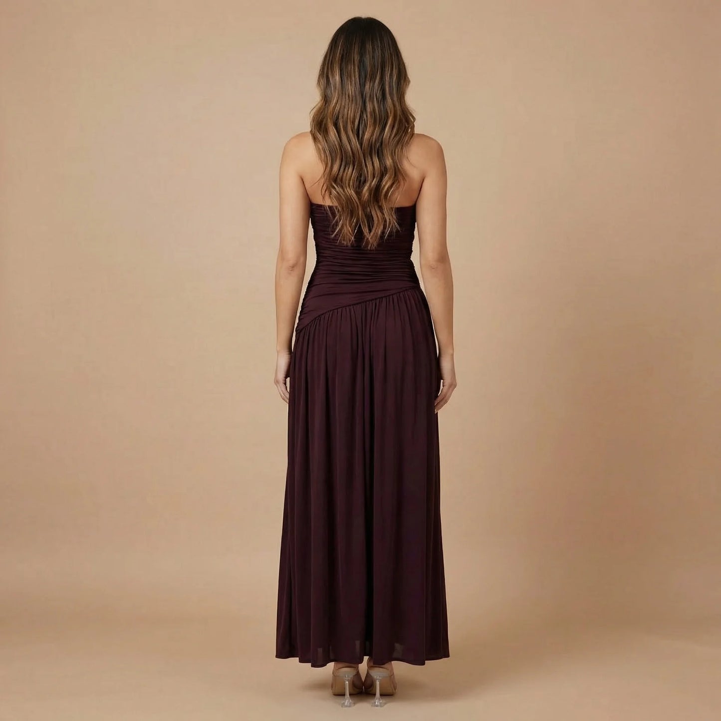 Women's Wedding Guest Strapless Maxi Dress with Slit - product image 2