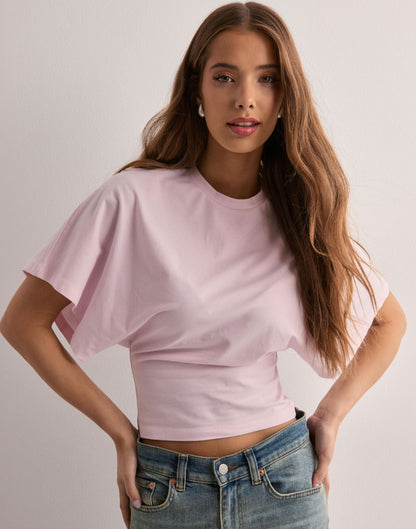 Women's Casual Wide Sleeve Cropped Crew Neck Tee - product image 9