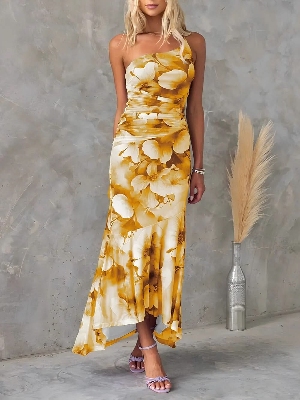 Women's Wedding Guest Floral One Shoulder Maxi Dress - product image 2