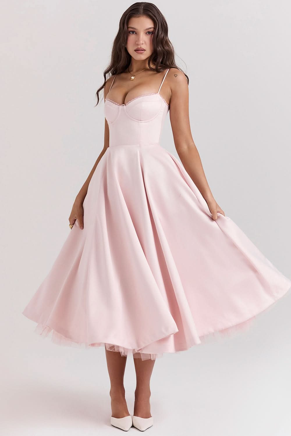 Women's Wedding Guest Sweetheart Midi Fit and Flare Dress - product image 4