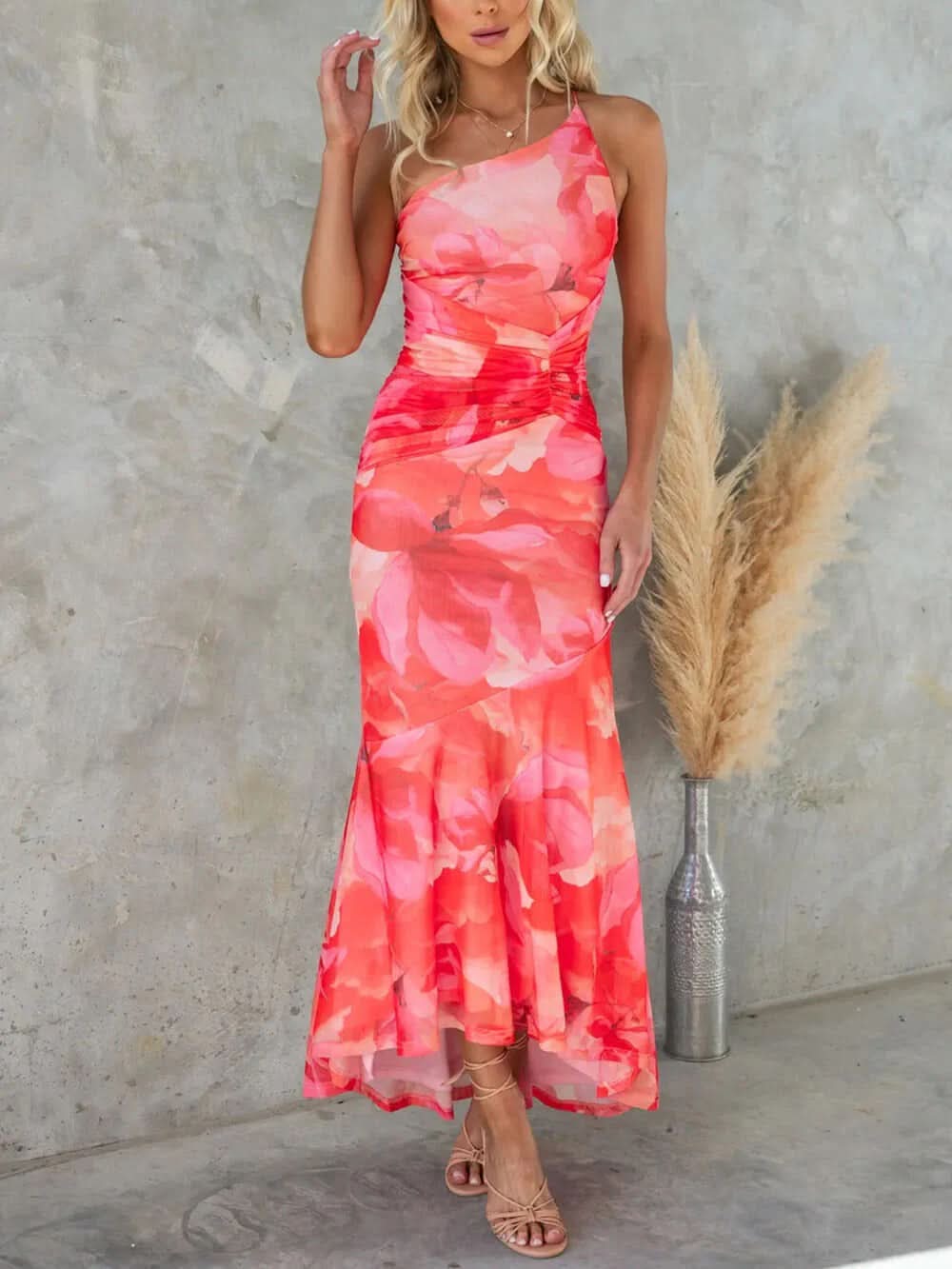 Women's Wedding Guest Floral One Shoulder Maxi Dress - product image 4