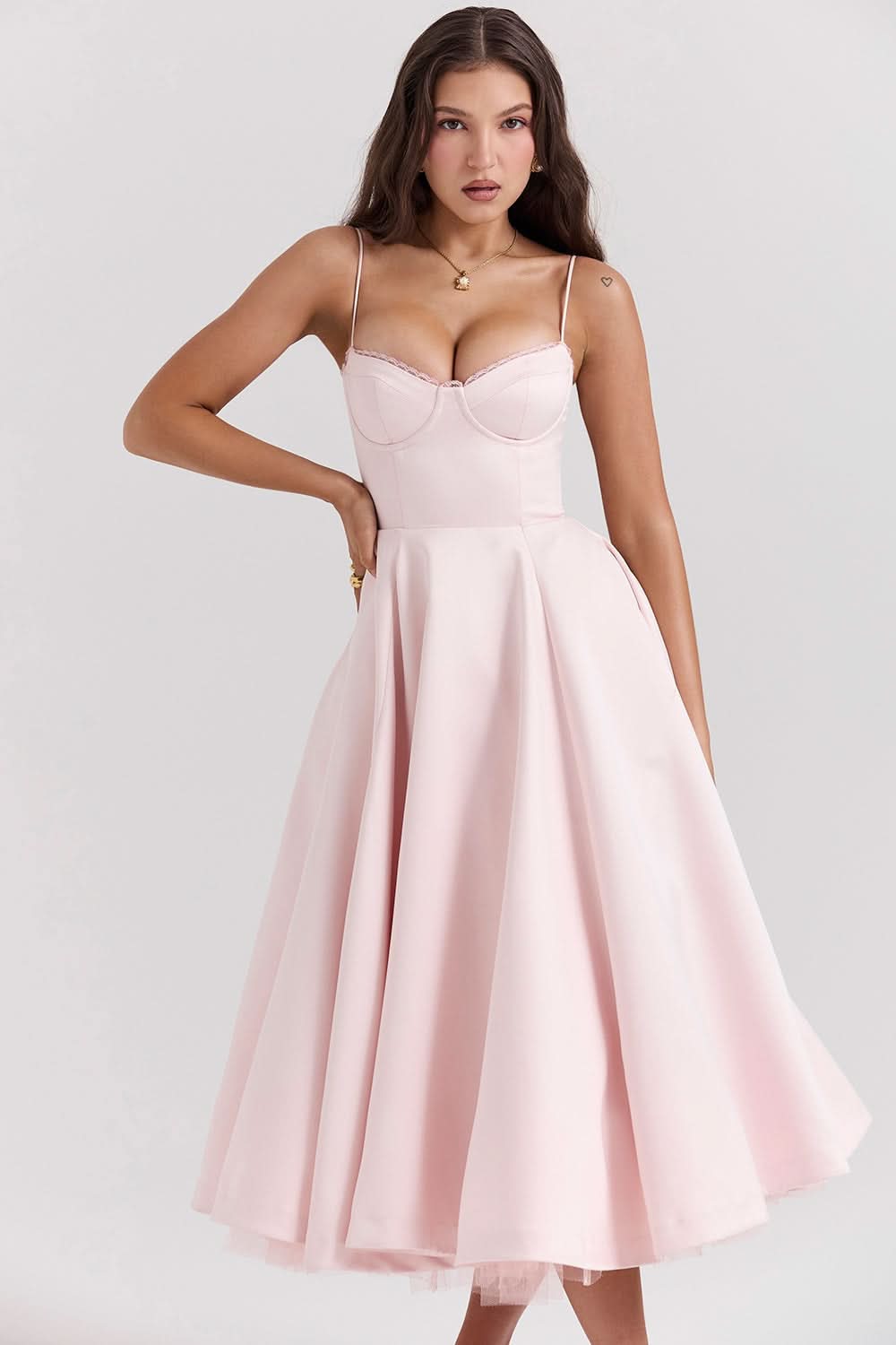 Women's Wedding Guest Sweetheart Midi Fit and Flare Dress - product image 6