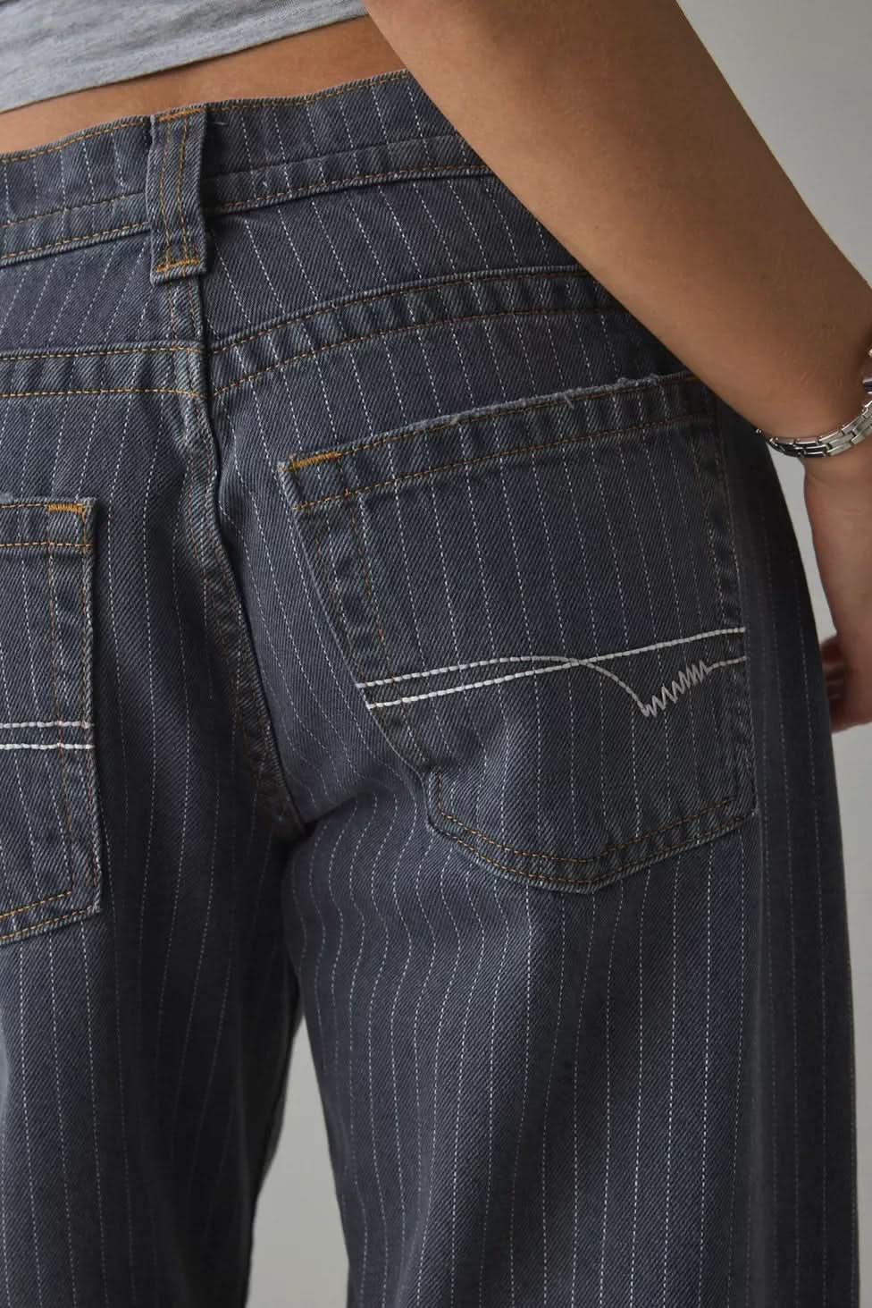 Women's High Waisted Striped Wide Leg Jeans - product image 4