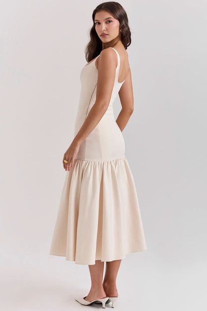 Women's Cocktail Dropped Waist Midi Dress Square Neck - product image 4