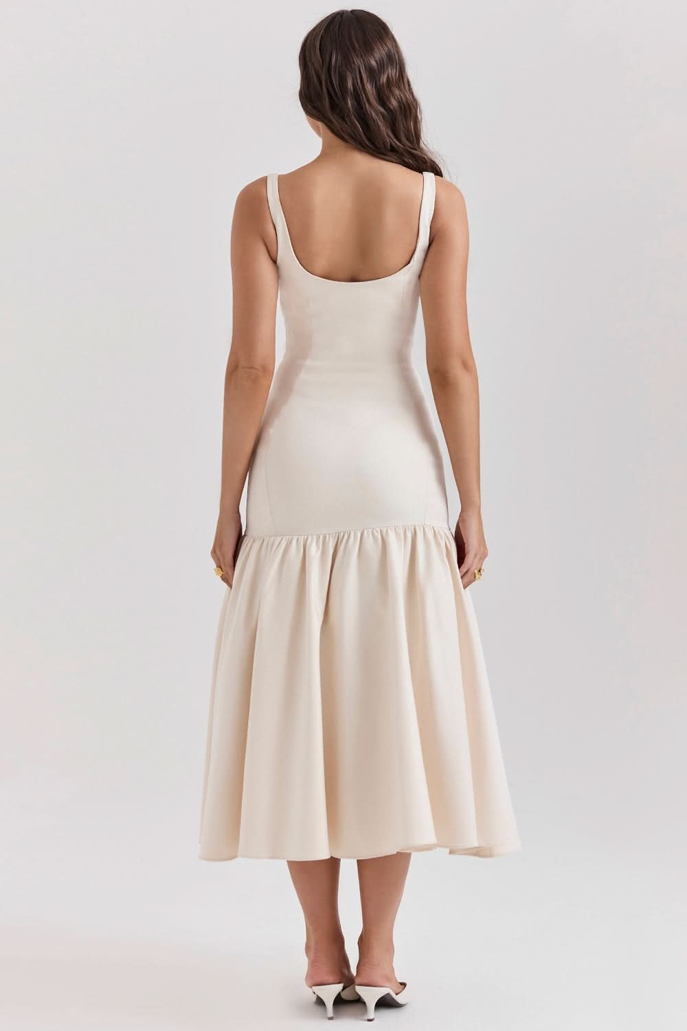 Women's Cocktail Dropped Waist Midi Dress Square Neck - product image 5