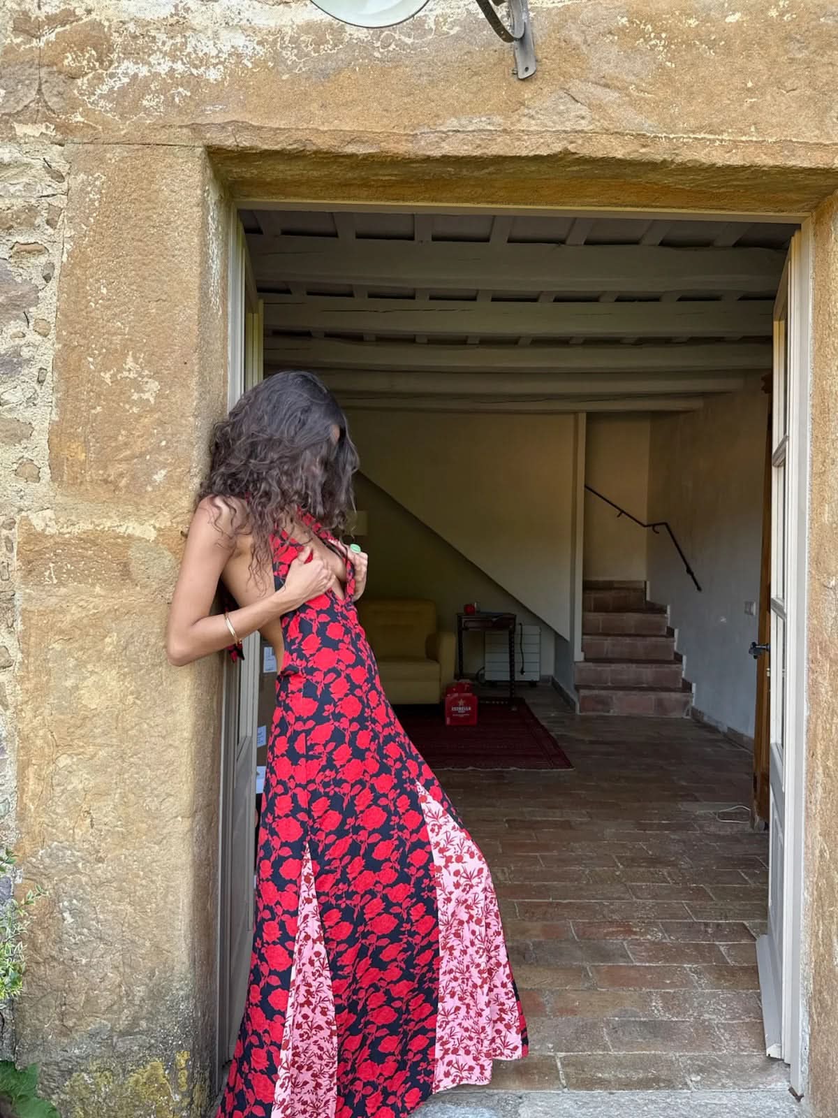 Women's Wedding Guest Floral Halter Maxi Backless Dress - product image 6