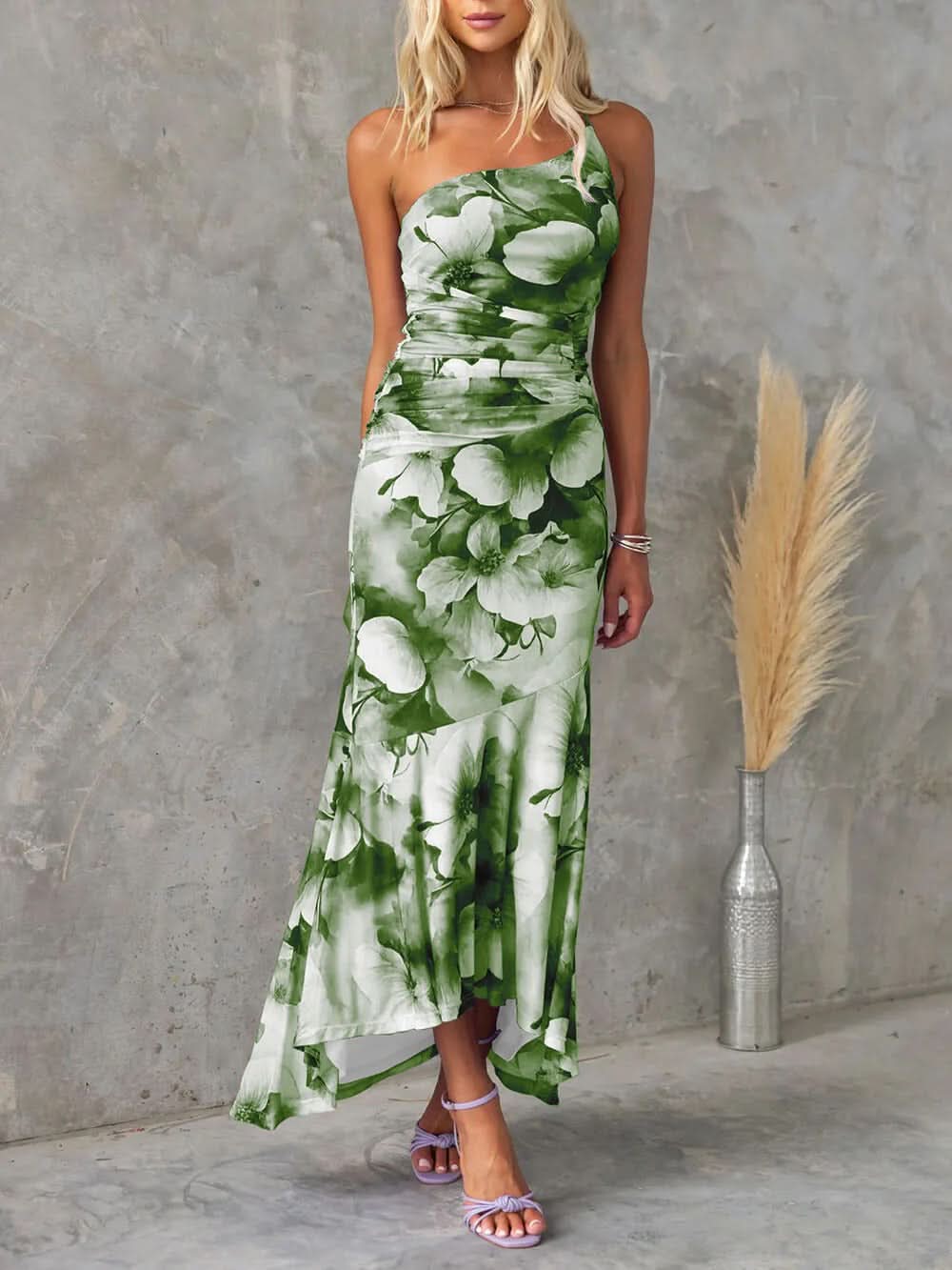 Women's Wedding Guest Floral One Shoulder Maxi Dress - product image 3