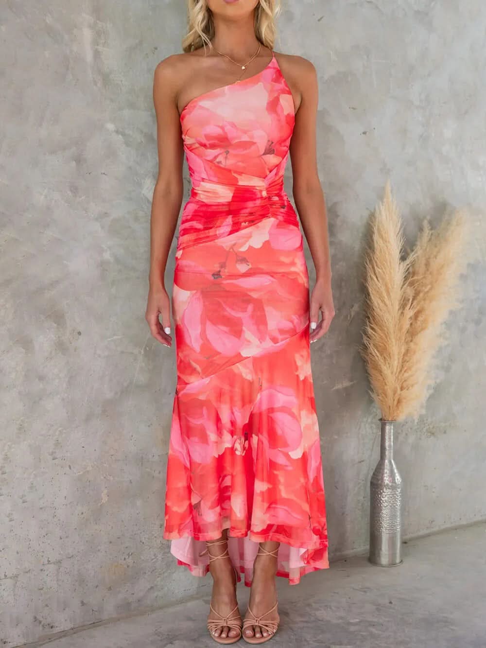 Women's Wedding Guest Floral One Shoulder Maxi Dress - product image 15