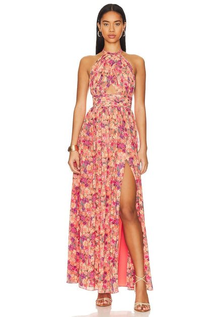 Women's Wedding Guest Halter Cut Out Maxi Dress - product image 1