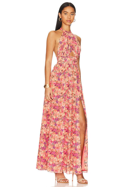 Women's Wedding Guest Halter Cut Out Maxi Dress - product image 4