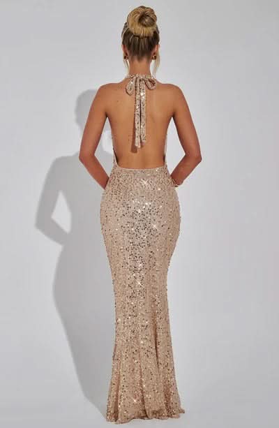 Women's Prom Halter Sequin Maxi Dress - product image 5