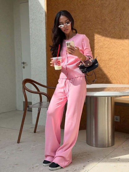 Women's Ribbed Knit Lounge Set Long Sleeve Top and Pants - product image 14