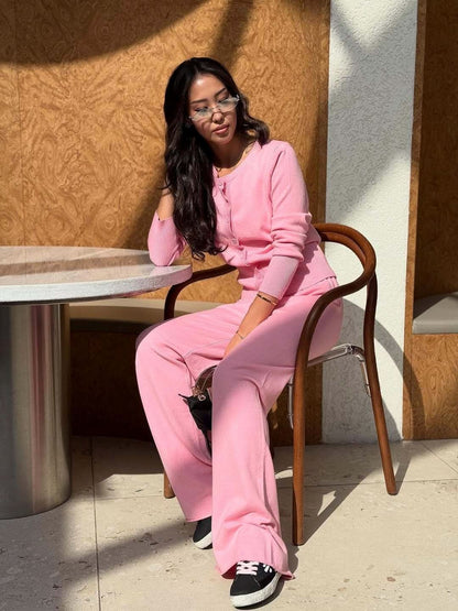 Women's Ribbed Knit Lounge Set Long Sleeve Top and Pants - product image 15