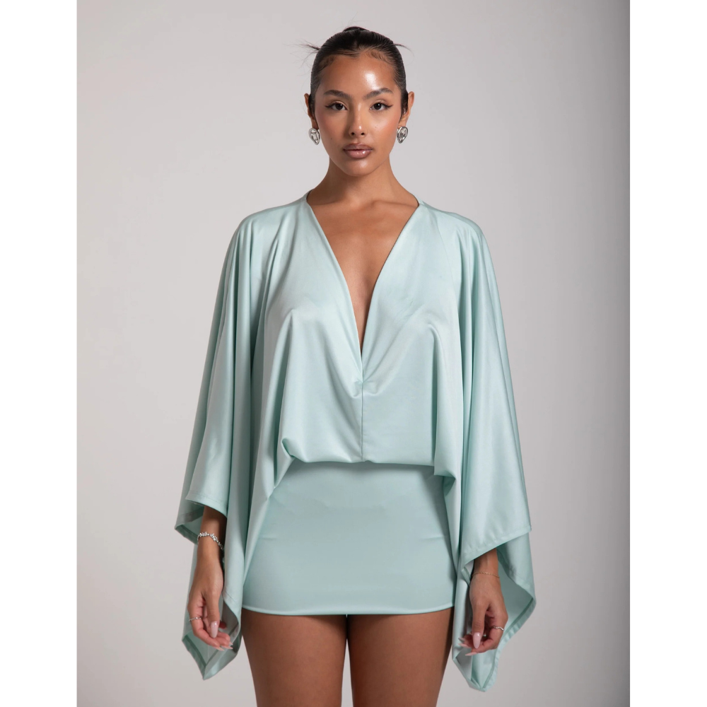 Ivory Kimono Sleeve Mini Dress - Ivory