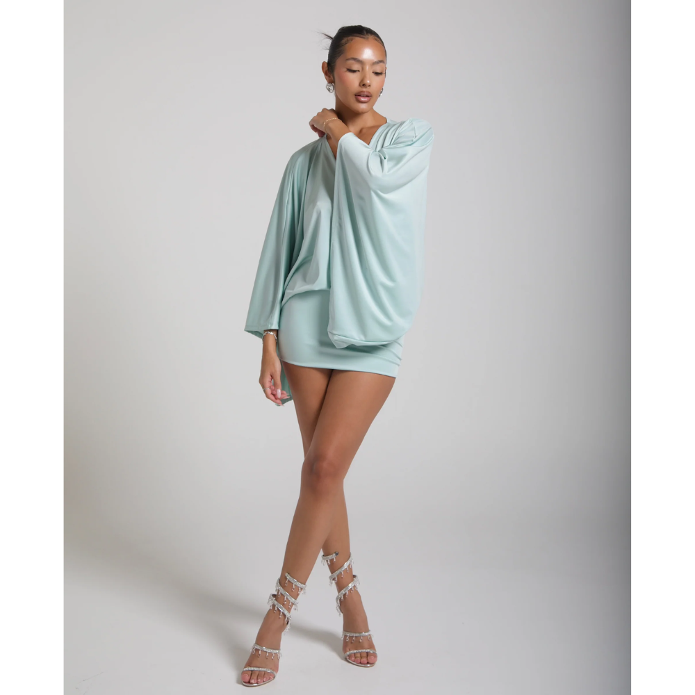 Ivory Kimono Sleeve Mini Dress - Ivory