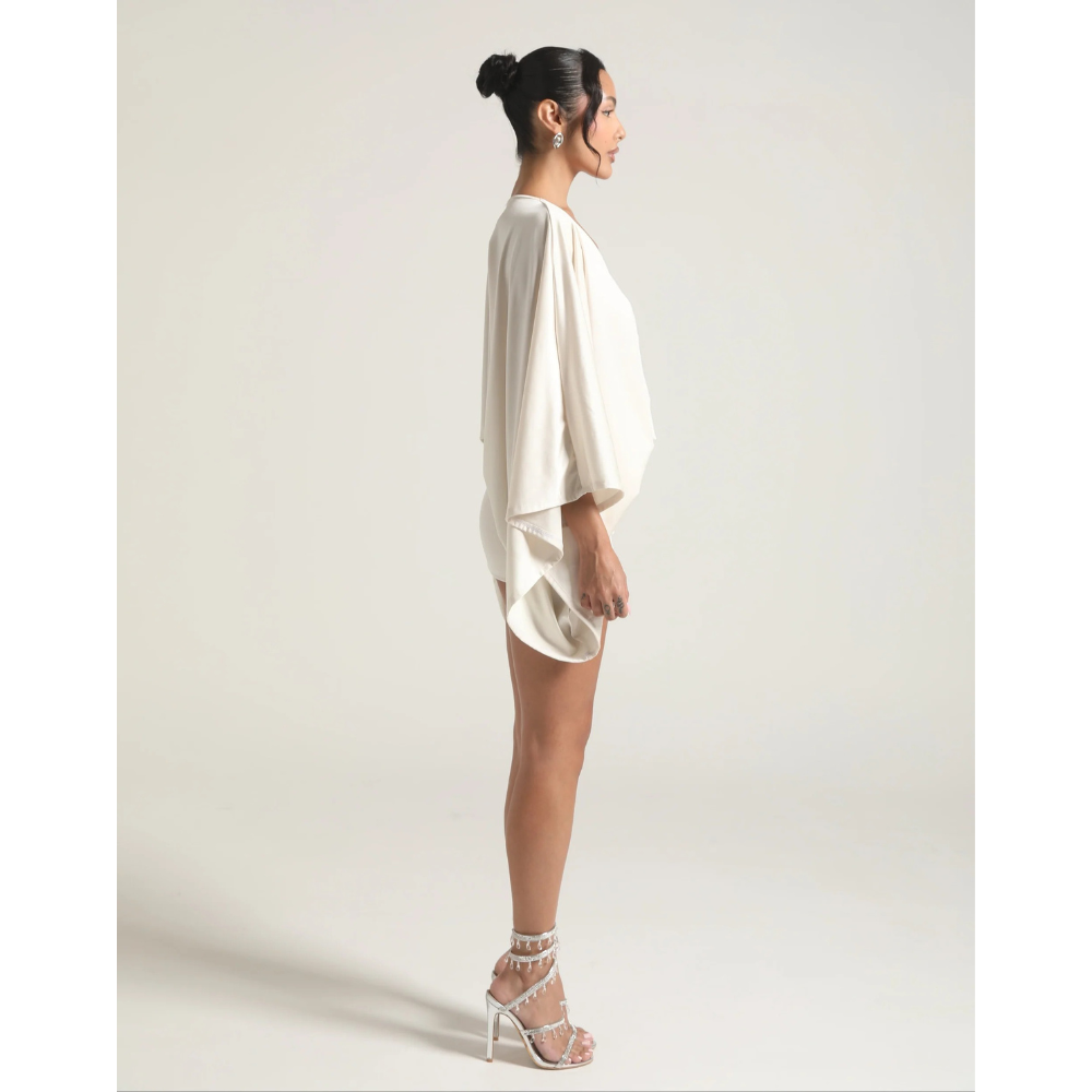 Ivory Kimono Sleeve Mini Dress - Ivory