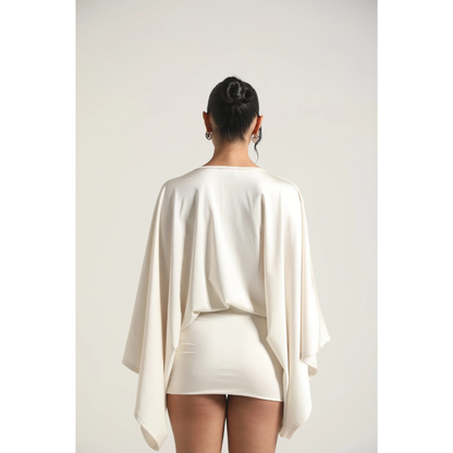 Ivory Kimono Sleeve Mini Dress - Ivory