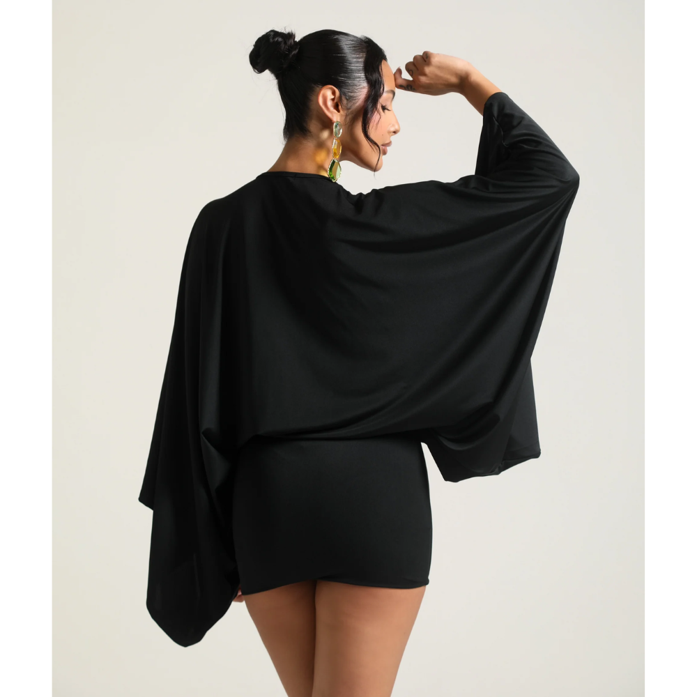Ivory Kimono Sleeve Mini Dress - Ivory