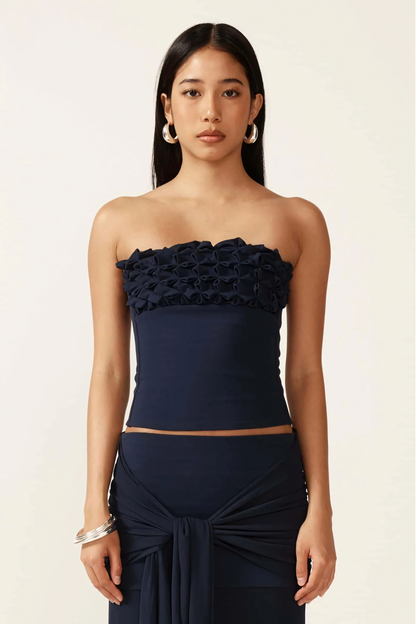 Women's Wedding Guest Strapless Maxi Skirt Set