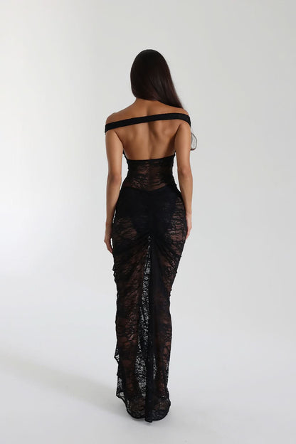 Lace Sheer Maxi Dress