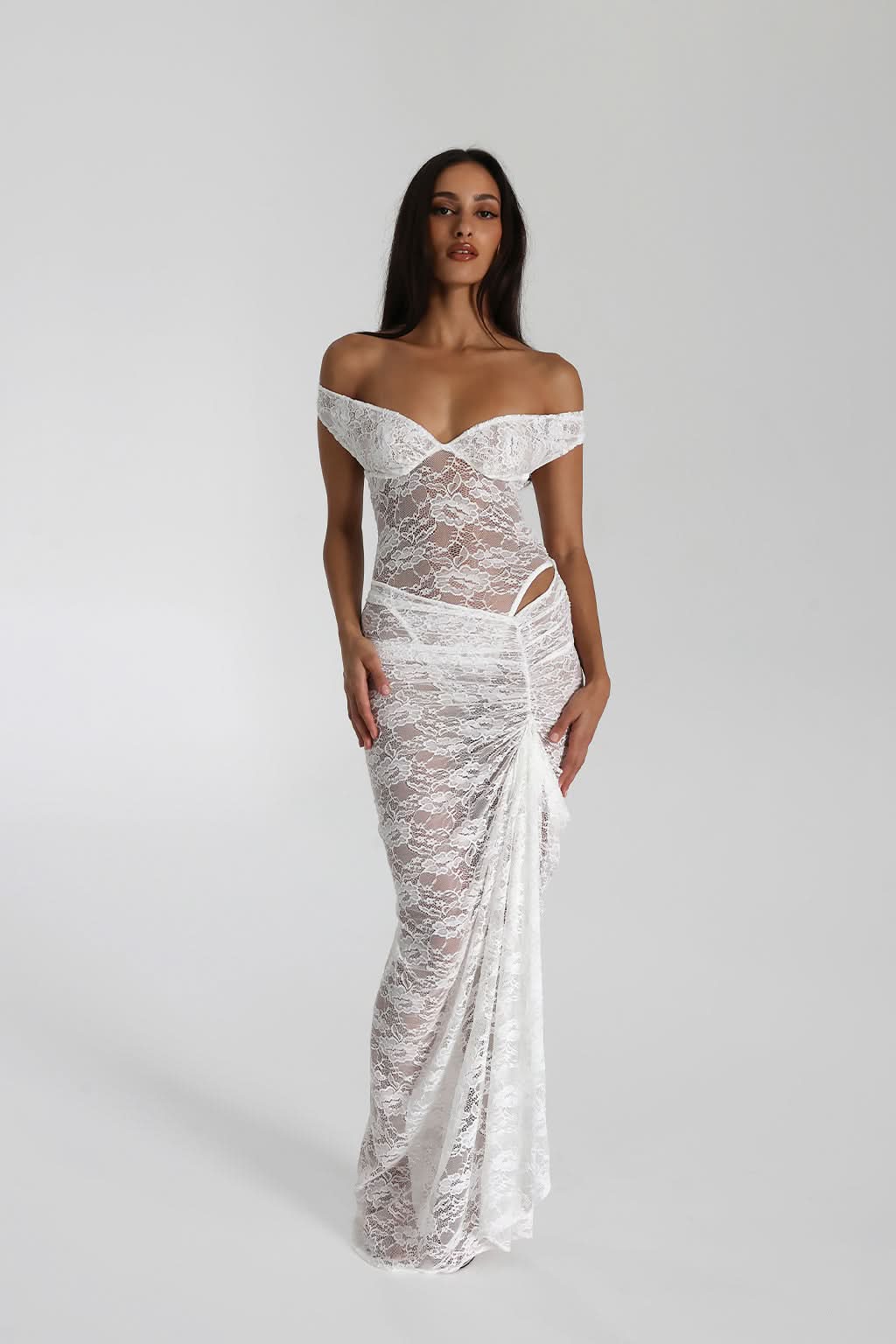 Lace Sheer Maxi Dress
