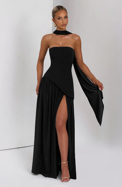 Women's Wedding Guest Strapless Maxi Dress with Slit - product image 12