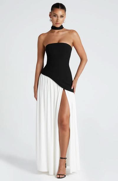 Women's Wedding Guest Strapless Maxi Dress With Scarf - product image 15