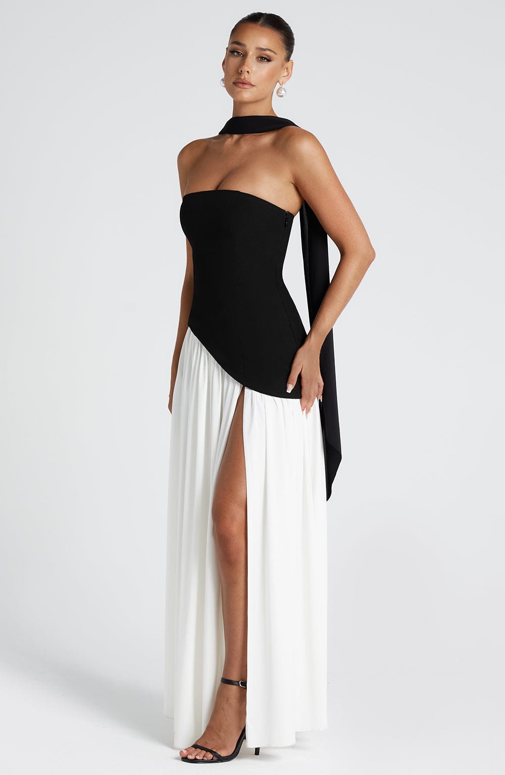 Women's Wedding Guest Strapless Maxi Dress with Slit - product image 5